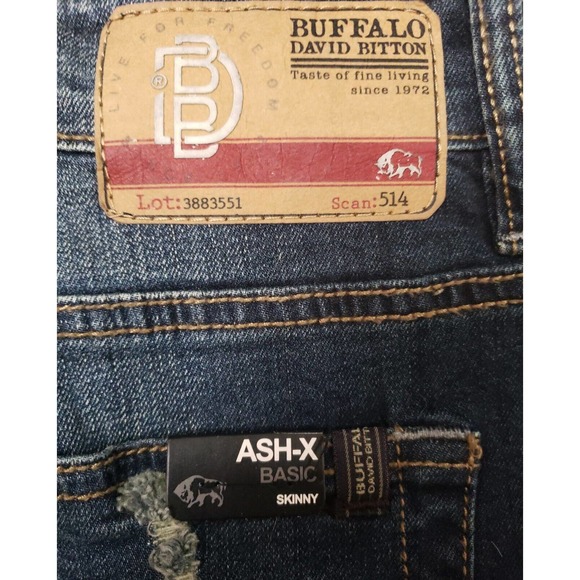 Buffalo by David Bitton Basic Ash-X skinny Stretch Denim Distressed Jeans 34×32 - Picture 5 of 7